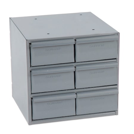 Durham Mfg Steel Storage Parts Drawer Cabinet, 11-3/4x11-5/8x10-7/8, 6 Compartments 001-95